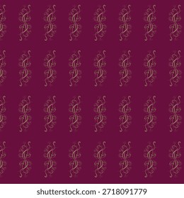 Elegante patrón sin fisuras con Elementos de vid que fluyen dispuestos en una estructura rítmica y orgánica. La suave curvatura y la repetición equilibrada crean un aspecto natural refinado adecuado para textiles, Fondos de pantalla y superficies decorativas.