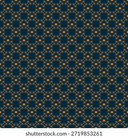Elegantes, nahtloses Muster mit komplizierten, kupferfarbenen geometrischen Symbolen und abstrakten Monogrammen auf tiefem, dunklem Teal-Hintergrund. Perfekt für Premium-Branding, luxuriöse Geschenkverpackung, Stoffdrucke und anspruchsvolle Inneneinrichtung.