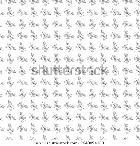 Elegant seamless pattern featuring intricate floral illustrations with minimalist line art. Perfect for backgrounds,
