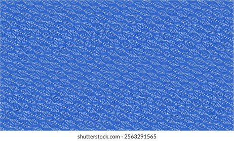 Elegant seamless pattern featuring outlined leaves on a blue background. Suitable for digital applications, textile designs, or as decorative backgrounds. Provides consistent and visually appealing