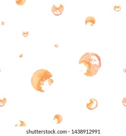 Elegant Seamless Pattern Figure Abstract Very soft orange color. Perfect for your design, textile, pattern fills, box, posters, cards, web page background etc. Pattern under the mask. Vector.