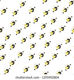Elegant Seamless Pattern with figure Soft yellow and Very dark mostly black color. For design, textile, pattern fills, box, posters, cards, web page background etc. Pattern under the mask. Vector.