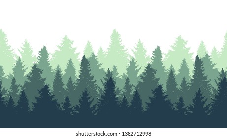 Elegant seamless pattern with fir trees, design elements. Forest pattern for invitations, cards, print, gift wrap, manufacturing, textile, fabric, wallpapers. Nature theme