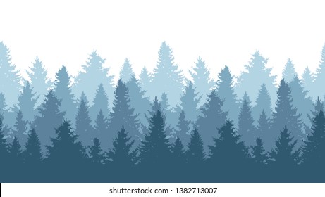 Elegant seamless pattern with fir trees, design elements. Forest pattern for invitations, cards, print, gift wrap, manufacturing, textile, fabric, wallpapers. Nature theme