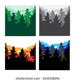 Elegant seamless pattern with fir trees, design elements. Forest pattern for invitations, cards, print, gift wrap, manufacturing, textile, fabric, wallpapers. Nature theme