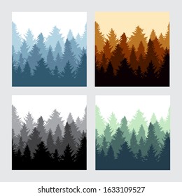 Elegant seamless pattern with fir trees, design elements. Forest pattern for invitations, cards, print, gift wrap, manufacturing, textile, fabric, wallpapers. Nature theme