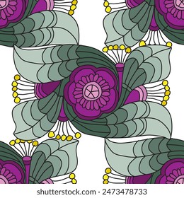 Elegant seamless pattern with floral decorations, design elements. Floral  pattern for invitations, cards, print, gift wrap, manufacturing, textile, fabric, wallpapers