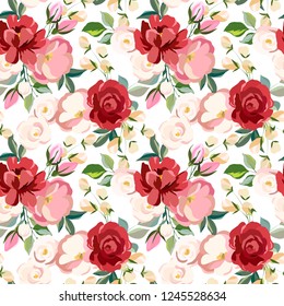 elegant seamless pattern with floral elements, leaves
