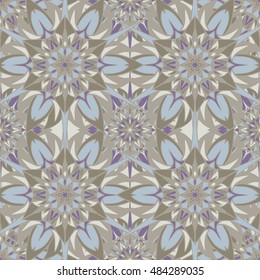 Elegant seamless pattern with floral and Mandala elements. Nice hand-drawn illustration