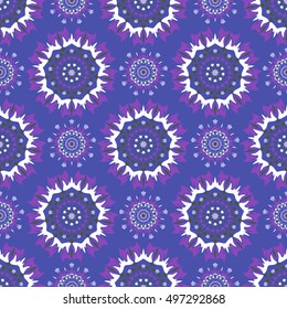 Elegant seamless pattern with floral and Mandala elements. Nice hand-drawn vector illustration