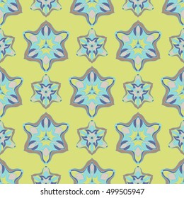 Elegant seamless pattern with floral and Mandala elements. Nice hand-drawn illustration