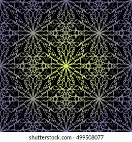 Elegant seamless pattern with floral and Mandala elements. Nice hand-drawn illustration