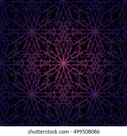 Elegant seamless pattern with floral and Mandala elements. Nice hand-drawn illustration