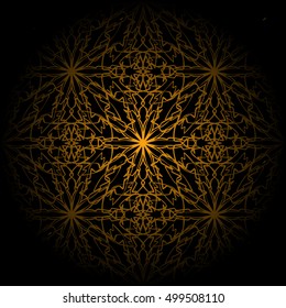 Elegant seamless pattern with floral and Mandala elements. Nice hand-drawn illustration