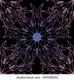 Elegant seamless pattern with floral and Mandala elements. Nice hand-drawn illustration