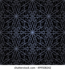 Elegant seamless pattern with floral and Mandala elements. Nice hand-drawn illustration