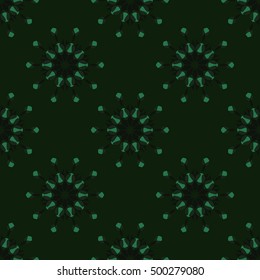 Elegant seamless pattern with floral and Mandala elements. Nice hand-drawn illustration