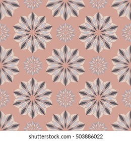 Elegant seamless pattern with floral and Mandala elements. Nice hand-drawn illustration