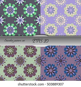 Elegant seamless pattern with floral and Mandala elements. Nice hand-drawn illustration