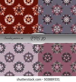Elegant seamless pattern with floral and Mandala elements. Nice hand-drawn illustration