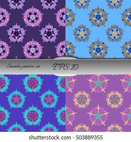 Elegant seamless pattern with floral and Mandala elements. Nice hand-drawn illustration