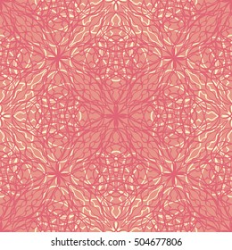 Elegant seamless pattern with floral and Mandala elements. Nice hand-drawn illustration