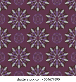 Elegant seamless pattern with floral and Mandala elements. Nice hand-drawn illustration