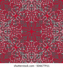 Elegant seamless pattern with floral and Mandala elements. Nice hand-drawn illustration