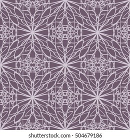 Elegant seamless pattern with floral and Mandala elements. Nice hand-drawn illustration