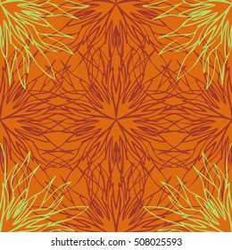Elegant seamless pattern with floral and Mandala elements. Nice hand-drawn illustration