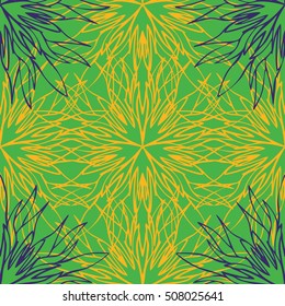 Elegant seamless pattern with floral and Mandala elements. Nice hand-drawn illustration