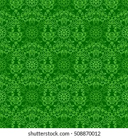Elegant seamless pattern with floral and Mandala elements. Nice hand-drawn vector illustration