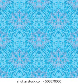 Elegant seamless pattern with floral and Mandala elements. Nice hand-drawn vector illustration
