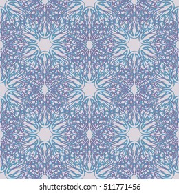 Elegant seamless pattern with floral and Mandala elements. Nice hand-drawn vector illustration