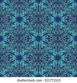 Elegant seamless pattern with floral and Mandala elements. Nice hand-drawn vector illustration