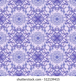 Elegant seamless pattern with floral and Mandala elements. Nice hand-drawn vector illustration