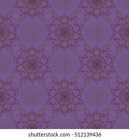 Elegant seamless pattern with floral and Mandala elements. Nice hand-drawn vector illustration