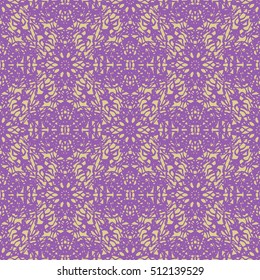 Elegant seamless pattern with floral and Mandala elements. Nice hand-drawn vector illustration