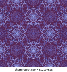 Elegant seamless pattern with floral and Mandala elements. Nice hand-drawn vector illustration
