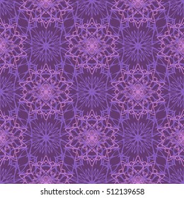 Elegant seamless pattern with floral and Mandala elements. Nice hand-drawn vector illustration
