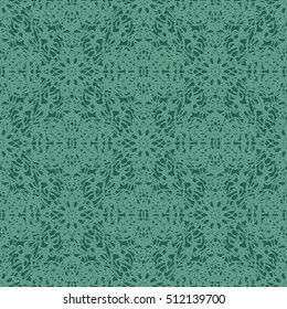 Elegant seamless pattern with floral and Mandala elements. Nice hand-drawn vector illustration
