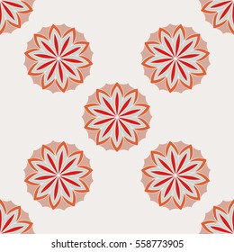 Elegant seamless pattern with floral and Mandala elements. Nice hand-drawn vector illustration