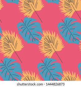 Elegant seamless pattern with flower branch. Scandinavian style background.