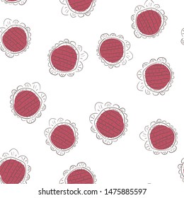 Elegant Seamless pattern Flower Moderate red color. Can be used for printing on packaging, bags, cups, laptop, box, etc. Pattern under the mask. Vector.