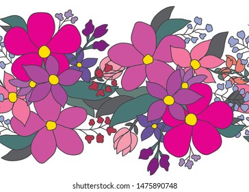 Elegant seamless pattern with flowers, design elements. Floral  pattern for invitations, cards, print, gift wrap, manufacturing, textile, fabric, wallpapers
