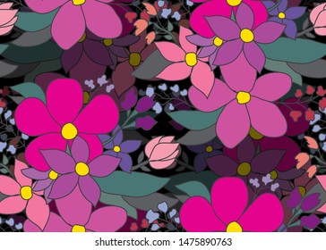 Elegant seamless pattern with flowers, design elements. Floral  pattern for invitations, cards, print, gift wrap, manufacturing, textile, fabric, wallpapers