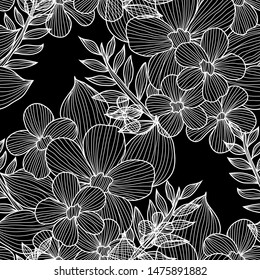 Elegant seamless pattern with flowers, design elements. Floral  pattern for invitations, cards, print, gift wrap, manufacturing, textile, fabric, wallpapers