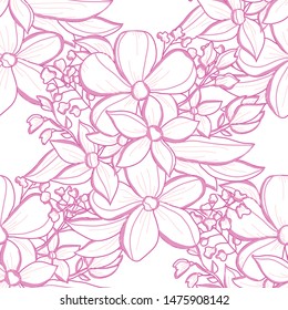 Elegant seamless pattern with flowers, design elements. Floral  pattern for invitations, cards, print, gift wrap, manufacturing, textile, fabric, wallpapers