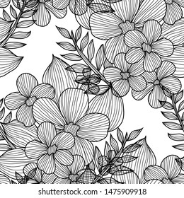 Elegant seamless pattern with flowers, design elements. Floral  pattern for invitations, cards, print, gift wrap, manufacturing, textile, fabric, wallpapers