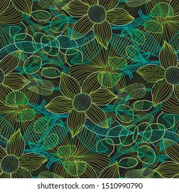 Elegant seamless pattern with flowers, design elements. Floral  pattern for invitations, cards, print, gift wrap, manufacturing, textile, fabric, wallpapers